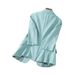 Spring Summer V Neck Cardigan Suit for Women Professional Casual Workwear Temperament Host Blazer_ecoleips.com