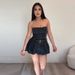 Women's Clothing Stretch Denim Women's Chest Belt Sexy Hot Girl Pleated Denim One Shoulder Dress Female_ecoleips.com