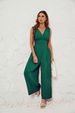 Women's Clothing High Waist Wide Leg Pants Fashion Street Style Polyester No Sleeve Jumpsuit_ecoleips.com