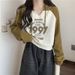 European American Style Short Raglan Sleeve Sweatshirt Women, Real Shot, New Spring And Autumn Model, Loose Fit,_ecoleips.com