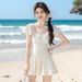 Women's One Piece Swimsuit Solid Color Conservative Flattering Slimming Suitable For Students Hot Springs And Vacations_ecoleips.com