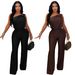 Women's Casual Off-Shoulder Sleeveless Jumpsuit C7578 Wide Leg Fashion_ecoleips.com