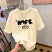 Women's Loose Short Sleeve T-Shirt Cartoon Print Mid-Length Versatile Top for Spring/Summer Trendy Fashion Instagram Worthy_ecoleips.com