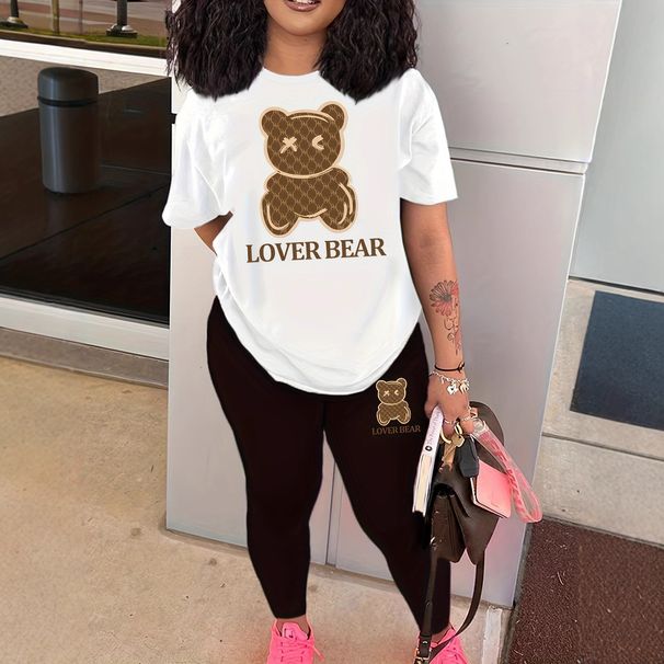 Women's Clothing Women's Fashion Set Long Pants Short Sleeve T-Shirt Clothing For Women For Formal & Casual For Women_ecoleips.com