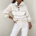 Women's Clothing Casual Color-Block Neck Pullover Sweater - Soft Acrylic Blend, Loose Fit, Long Sleeve, Comfortable Daily Wear_ecoleips.com