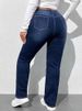 K Fashionable Casual Elastic Denim Straight Leg Pants_ecoleips.com