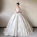 Vintage Lace Wedding Dress – Slimming A-Line Satin Gown With Long Sleeves & Train, Princess Sleeves & Corset Back (XS-XXL)_ecoleips.com