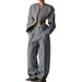 girl 2025 New Elegant Commuter Style Women's Two-Piece Suit High-End Solid Color Loose Jacket + Draped Long Pants_ecoleips.com