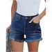 Women's Clothing Women's High-Waisted Stretch Slimming Jeans Style Personalized Frayed Hem Short Hot Pants_ecoleips.com