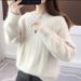 K Vertical Lazy Style Round Neck Pullover Sweater For Women; New Loose Women's Sweater; Knitted Top._ecoleips.com