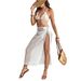 Women's Clothing New Beach Bikini Hook Flower Two Piece Set Hook Blouse Hot Sale Cover Skirt Blouse Set_ecoleips.com