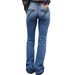 Women's Blue Embroidered Wide Leg Stretch Jeans Loose Fit Back Pocket Cross Border European American Denim Jeans_ecoleips.com