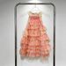 Lightweight Glitter Layered Ruffle Party Top With Lace Hem, Halter Neck Cami For Women In Blush Pink, Sweet & Elegant Style_ecoleips.com