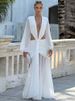 Mozision Deep V Neck Long Sleeve Sexy Maxi Dress Women Gown Fashion Hollow Out Backless Ruched Club Party Long Dress Elegant_ecoleips.com