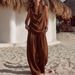 Women's Elegant Two-Piece Set Sleeveless Collared Top Loose Trousers_ecoleips.com