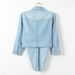 K Fringed Knotted Sleeve Denim Shirt For Women Short Thin Jacket_ecoleips.com