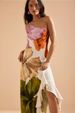 K New Slanted Shoulder Positioning Printed Dress, Casual Vacation Loose Dress_ecoleips.com