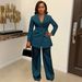 K3733 Women's Elegant Commuter Two Piece Suit European American Style Waist Lapel Suit Trousers for Summer Regular Size_ecoleips.com