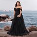 plus Size European American Elegant Off-Shoulder Dress for Cocktail Parties Banquets Luxury Bridesmaid Gown Graduation Dress Cake Skirt Women's Party Wear_ecoleips.com