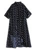 Irregular Oversized Polka Dot Vintage Shirt Dresses For Women 2025 Summer Short Sleeve Casual Loose Midi Dress Fashion Clothing_ecoleips.com