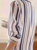 K Color Blocking Temperament Striped Shirt For Women, New Niche Retro Style, Loose Collar, Slimming Effect_ecoleips.com