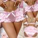 Women's Kawaii Cute Lace Bloomers Sexy Coquette Bowknot Low Elastic Waist Layered Ruffles Mini Shorts Sleep Bottoms_ecoleips.com