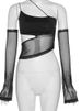 Asymmetrical Cut Out Mesh Crop Top With Sleeves Fairy Grunge Clothes Transparent Camisole Tank Tops_ecoleips.com