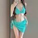 Solid Color High-End Bikini Swimsuit Set - Sexy Push-Up Two-Piece for Small Bust Beach Vacation Wear_ecoleips.com