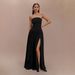 2025 European And American Cross-Border Summer Women's Solid Color Sleeveless Backless Slim Fit Ruched Tube Long Dress_ecoleips.com
