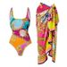 Women's Cartoon Printed Contrast Color One-Piece Swimsuit - Trendy Swimwear_ecoleips.com
