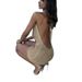 Crochet Cover Up Nightclub Sexy Sequined Backless Halter Neck Fashion Beach Cover Up Bodycon Skirt_ecoleips.com