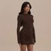 Elegant Solid Color Bodycon Dress – Long Sleeve, Slim Fit & Waist-Cinching (Fall Fashion Essential For Work & Evening Outfits)_ecoleips.com