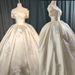 Women's Clothing Elegant Off-Shoulder Satin Wedding Dress – Champagne A-Line Gown With Subtle Embroidery & Cathedral Train ( Luxury Satin Finish)_ecoleips.com