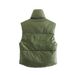 Trendy Reversible Sleeveless Vest For Layering - Lightweight Polyester Puffer Jacket For Men & Women, Streetwear Fashion, Green_ecoleips.com