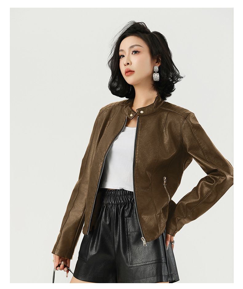 Women’s Biker PU Leather Jacket – Slim-Fit Motorcycle Style Coat (S-XL Euro Sizing For 100-150lbs, Edgy Yet Elegant Fall Outerwear)_ecoleips.com