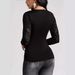 European And American Cross-border 2026 Autumn Solid Color Cross-stitch Lace Sleeve T-shirt, Slim-fit Top For Women With_ecoleips.com