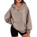 Women's Clothing Solid Color Loose Pocket Long Sleeve Hooded Oversized Hooded Sweatshirt With Pockets - Stylish & Comfortable Streetwear Pullover_ecoleips.com