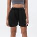 Lightweight Solid Color Tie-Front Shorts For Women, Casual Summer Outdoor Sports Shorts With Comfortable Elastic Waistband Breathable Quick-Dry Fabric_ecoleips.com