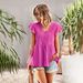 DiYun's Self-designed Short-sleeve Solid Color Hollow-out Shirt For Women, 2026 Summer Elegant Commuter V-neck_ecoleips.com