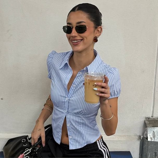 Summer Women's Slim Fit Polo Collar Cardigan Fashionable And Elegant T-Shirt Top European American Style Cross Border Fashion_ecoleips.com