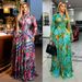 Women's African Style Elegant Printed Maxi Dress round Neck Long Sleeves Fitted Waist Spring/Autumn Summer Fashion Dress_ecoleips.com