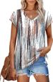 XIEERDUO Womens Tops V Neck Cap Sleeve Loose Fit Tee Shirts Summer Spring 2025 Eyelet/Printed_ecoleips.com