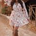 Cross-border 2024 European And American Women's Fashion Autumn V-neck Sexy Floral Print Dress_ecoleips.com