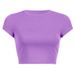 NVTX05 Women's Summer Solid Color Short Style Top Cross Border Foreign Trade Factory Direct Sales Trendy Casual Women's Clothing_ecoleips.com