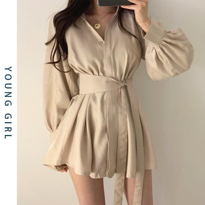 White Lantern-Sleeved Shirt With Mid-Length Waistband, Stylish And Niche Design For Women_ecoleips.com