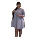 2020 Autumn European And American Women's Fashion Cross-Border Supply New Trendy Half-High Collar Five-Sleeve Solid_ecoleips.com