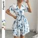 DiYun European And American Casual Vacation Printed Short-Sleeve Cake Skirt Dress Women's Clothing 2026 Spring/Summer_ecoleips.com