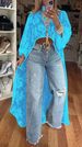 Women's Clothing Embroidered Lace Design High Waist Loose Versatile Slim Tailing Mid Neck Long Sleeved Lace Shirt_ecoleips.com