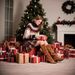 Festive Contrast Color Christmas Sweater For Women – Cozy Knit Pullover With Holiday Cheer (XS-XL, Apricot/Navy Blue)_ecoleips.com