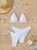 Women's Clothing Trendy Printed Halter Neck Suspenders Sexy Bikini Split System Strap Hot Spring_ecoleips.com